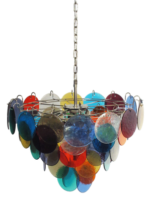 Space Age High Quality Murano Chandelier with 50 Muilticolored Glasses, 1990s