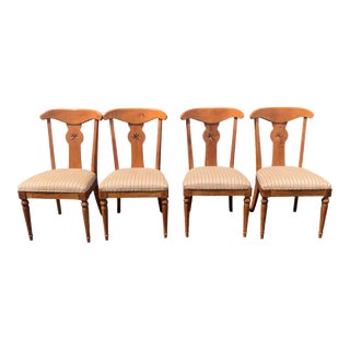 Late 20th Century Ethan Allen Country Crossing Side Dining Chairs - Set of 4 For Sale