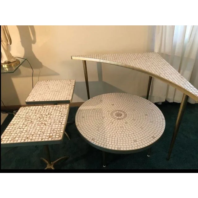 Postmodern Martz-Style Mosaic Marble Tile Tables- A Pair For Sale - Image 9 of 10