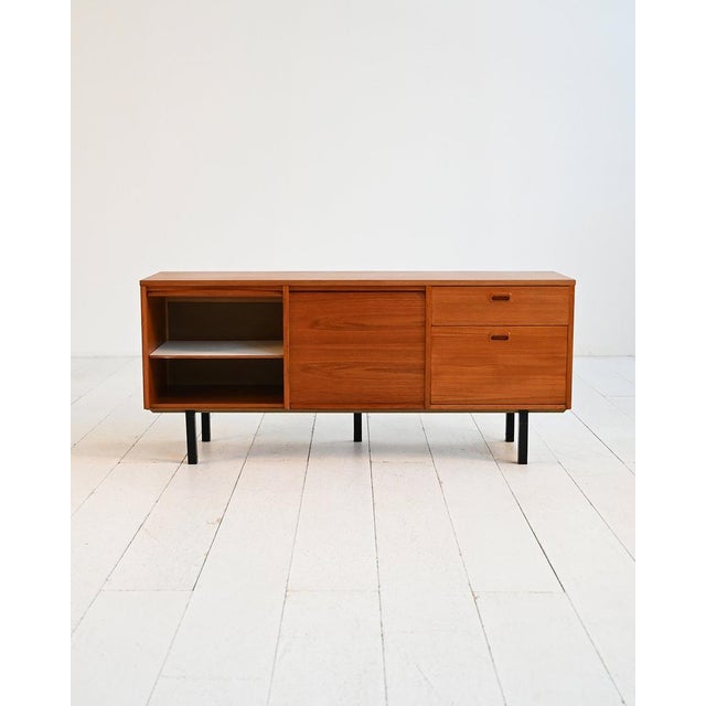 Scandinavian Teak Sideboard with Shutter Doors, 1960s For Sale - Image 4 of 13