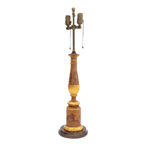 Early 20th Century Italian Giltwood Columnar Table Lamp