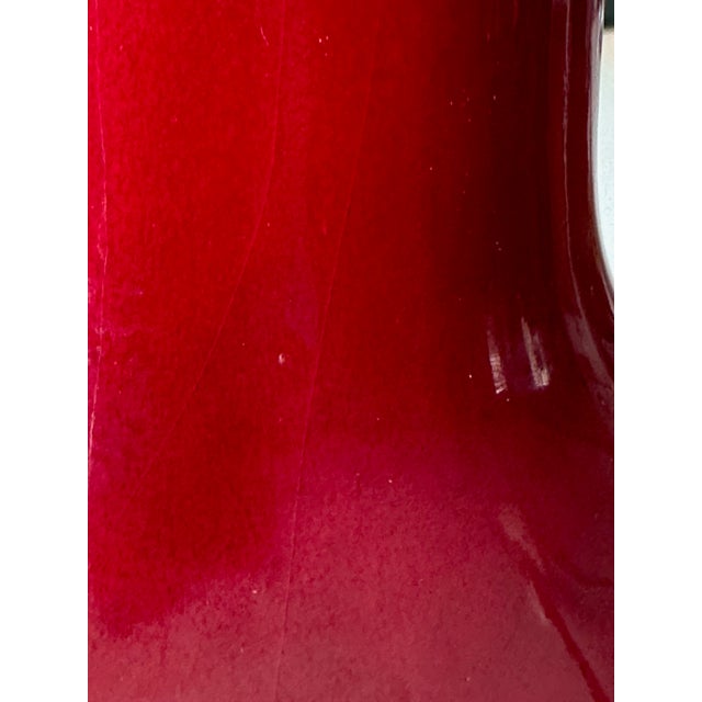 1960s Single Chinese Sang De Boeuf Flambé Oxblood Porcelain Table Lamp For Sale - Image 16 of 17