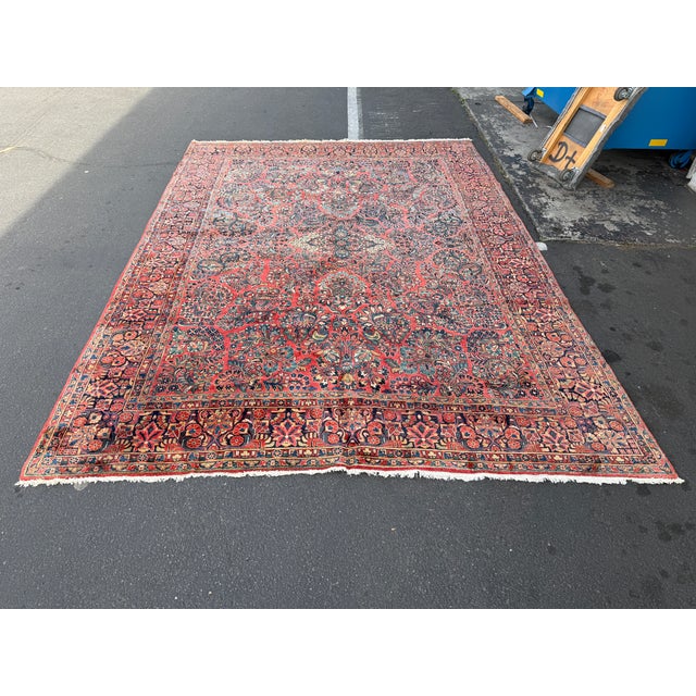 8ft 8in × 12ft Persian Sarouk Area Rug For Sale - Image 4 of 17