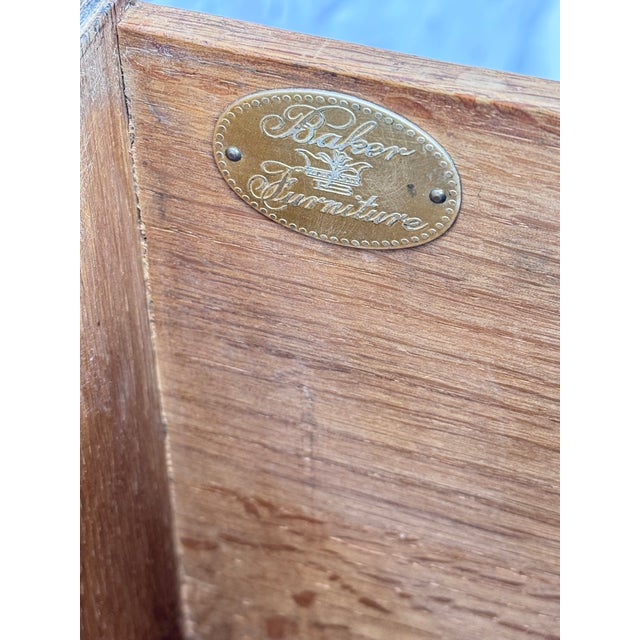 Wood Pair of Baker Mid-Century Bleached Four Drawer Chests For Sale - Image 7 of 12