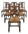 Straw-Seated Chairs with Carved Rosette and Turned Legs, 1920s, Set of 6 For Sale