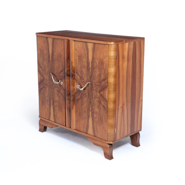 Art Deco French Walnut Two-Door Figured Buffet, 1930 For Sale - Image 4 of 16