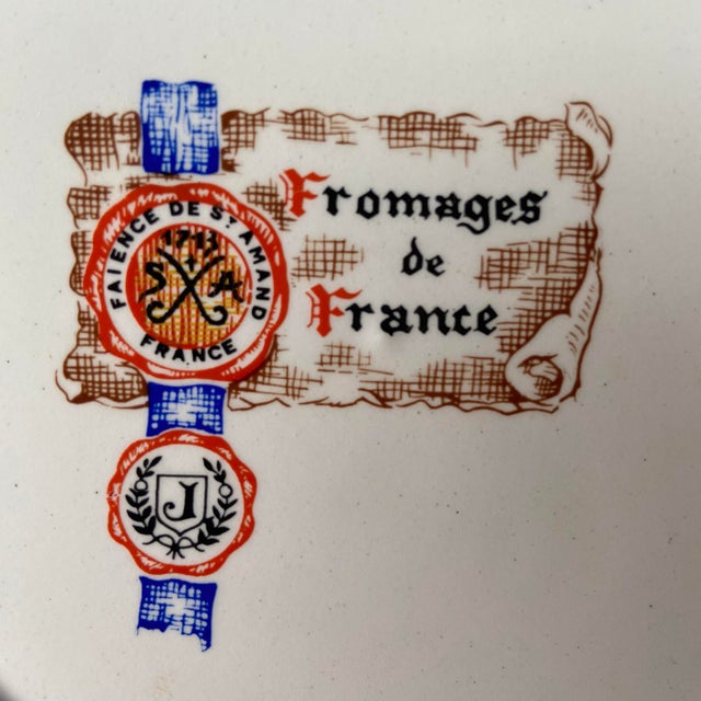French Provincial Cheese Plate Service from Saint Amand, 1970s, Set of 9 For Sale - Image 9 of 10