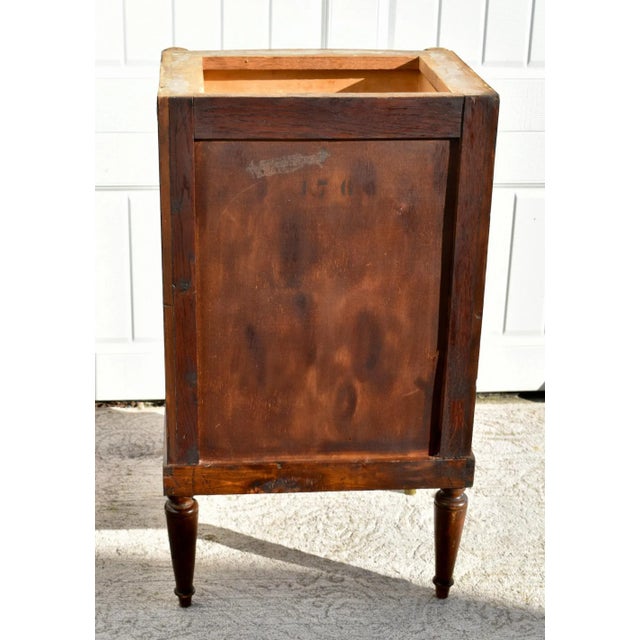 Antique French Inalid BurlWood Marble Top Cabinet/Stand W/Brass Mounts For Sale - Image 13 of 13