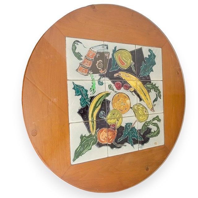 Mid-Century Modern 1950s Walnut Table With J Warner Prins Tiles *Rare* For Sale - Image 3 of 6