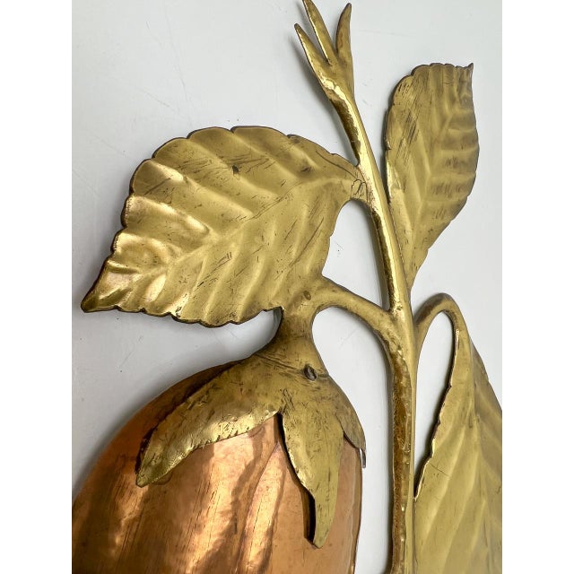 Vintage Brass and Copper Wall Sculpture Flowers in Vase, 1970s For Sale - Image 16 of 18