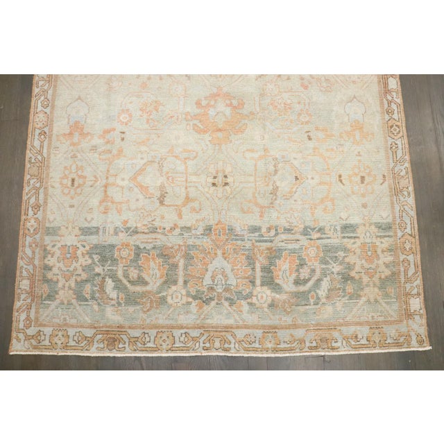 Textile Abrashed Soft Peach Green Malayer Rug For Sale - Image 7 of 9