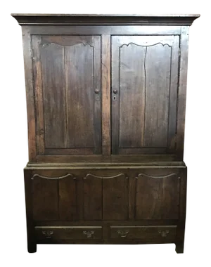 18th Century Oak Welsh Wardrobe Armoire Mud Room Cubby