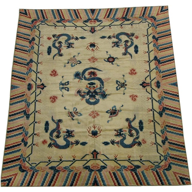 Antique Chinese Dragon Design Rug For Sale - Image 11 of 11