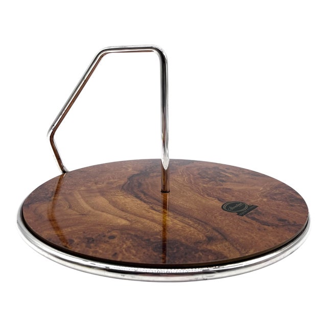 Mid-Century Round Silver-Plated Serving Tray from Sheratonn, 1930s For Sale