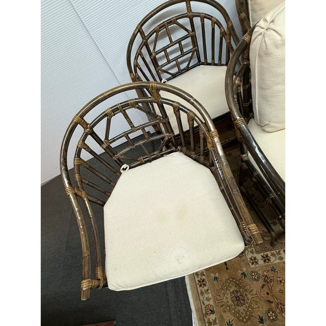 Late 20th Century Brighton Pavilion Bamboo Dining Chairs, Vintage Set of Eight For Sale - Image 5 of 12
