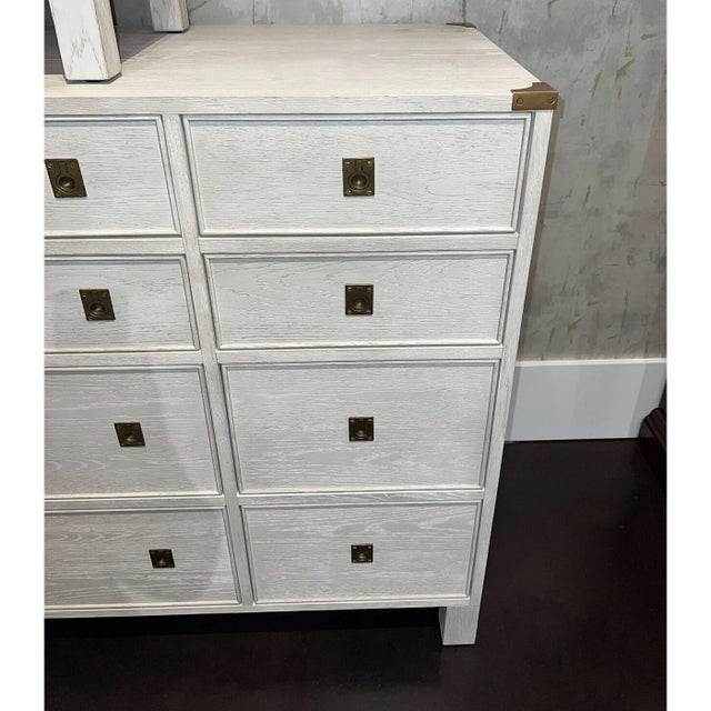 Campaign Style White Oak Dresser For Sale - Image 4 of 5