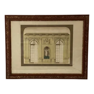1933 Original Architectural Rendering Watercolor & Pencil