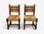 Brown Charles Doudouyt, Six Rustic Dining Chairs, Oak, Rush, France, 1940s For Sale - Image 8 of 16