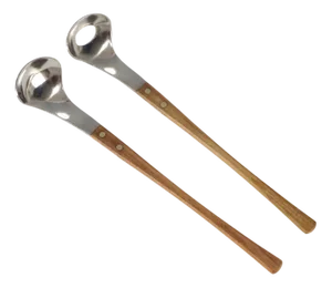 Mid-Century Japanese Salad Servers in Stainless Steel and Teak, 1960s, Set of 2