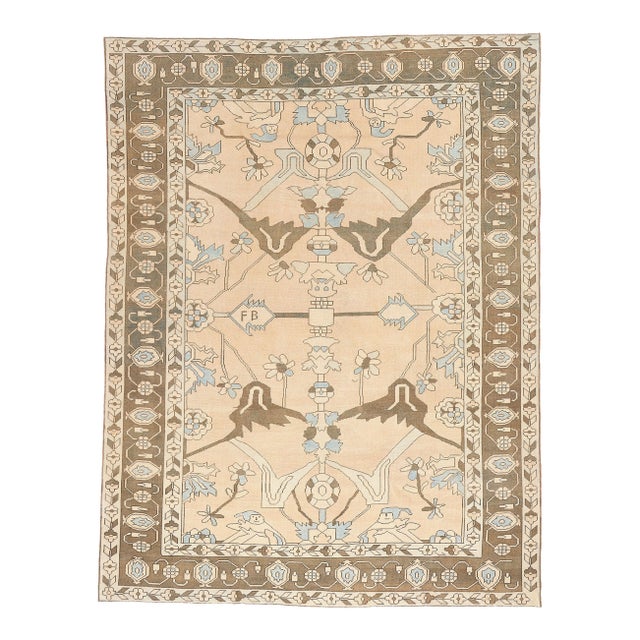 Vintage Turkish Oushak Rug - 09'01 X 11'09 For Sale