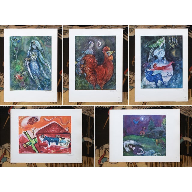 Chagall, 1947 First Edition Portfolio, 17 Full Color Prints From Paris, France For Sale - Image 16 of 18