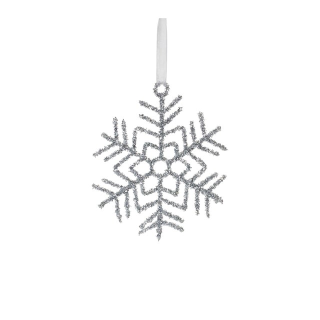 2020s Glittered Wire Snowflake Ornament (Set of 12) For Sale - Image 5 of 6