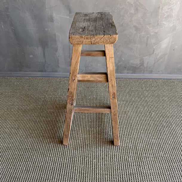 Contemporary 1950s Vintage Elm Wood Pedestal Organic Modern Style For Sale - Image 3 of 7