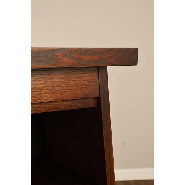 Stickley Mission Collection Oak Open Bookcase Shelf Cabinet For Sale - Image 11 of 18
