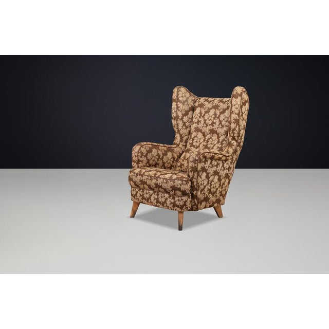 Art Deco Wingback Chair, Czechoslovakia, 1940s For Sale - Image 10 of 11