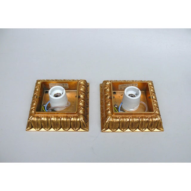 Ceiling Lights in Gold-Plated Aluminum with Overlaid Glass Cubes from Glashütte Limburg, 1970s, Set of 2 For Sale - Image 16 of 18