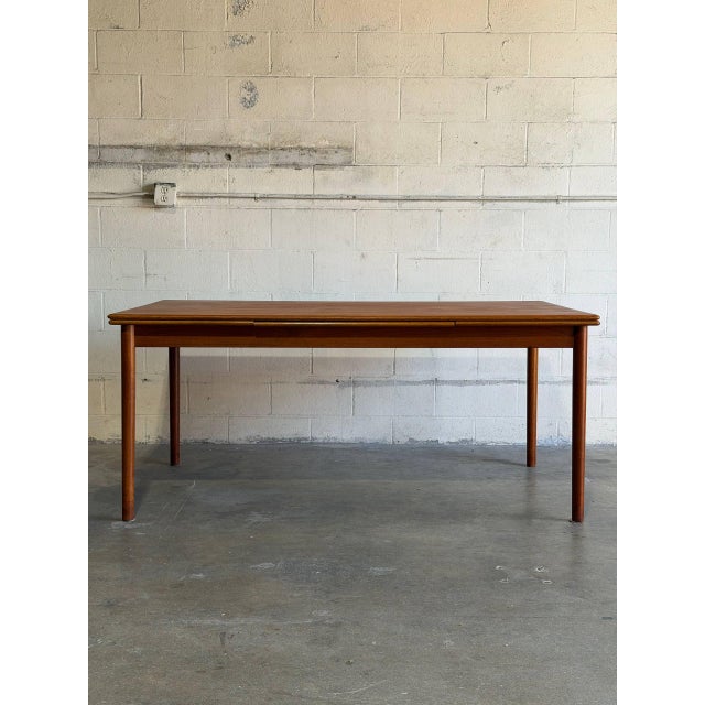 Mid-Century Modern Am Teak Extendable Dining Table With Two Pull-Out Leaves Danish Mid-Century Modern 1960s For Sale - Image 3 of 14