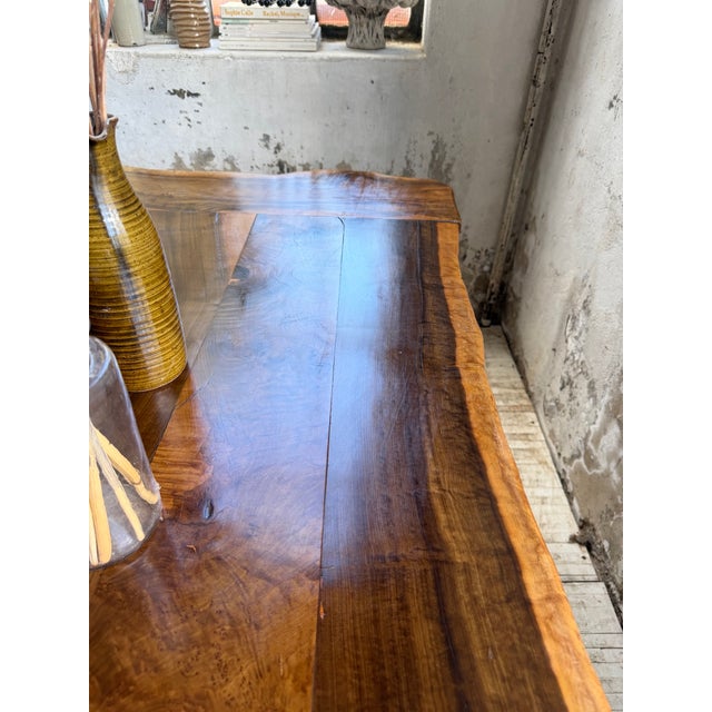 Brown Dining Table in Olive Wood from Maison Skela, 1960 For Sale - Image 8 of 18