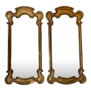 Vintage Gilt Prince Howard French Provincial Hollywood Regency Mirrors, a Pair