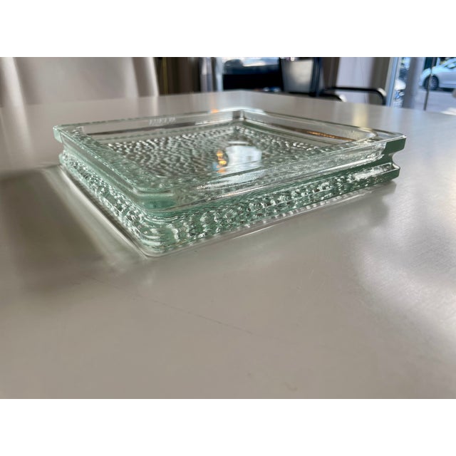 Teal Pressed Glass Bowl by Le Corbusier for Lumax Nevada, 1940s For Sale - Image 8 of 8