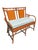 1980s Vintage Rattan Bamboo Bench Settee in Chinoiserie Style For Sale - Image 5 of 10