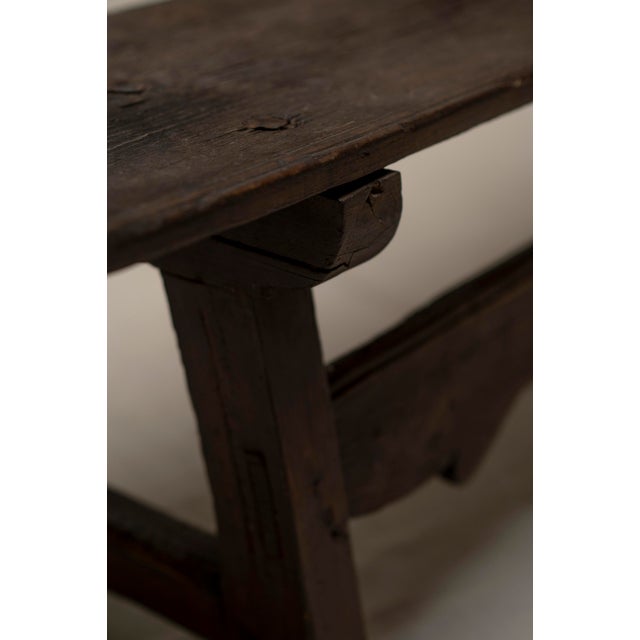 Vintage Oak Hallway Bench For Sale - Image 4 of 15