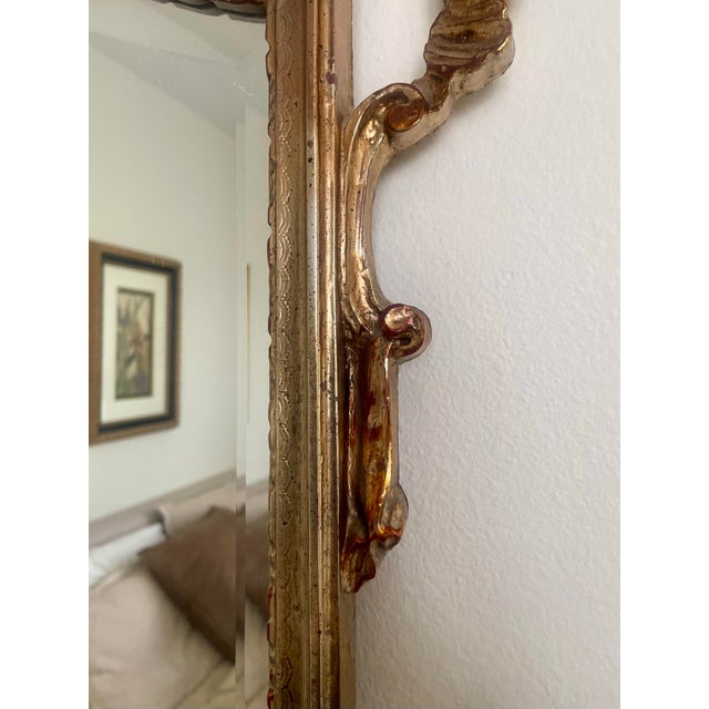 Vintage Regency Rococo Style Gilt Beveled Mirror For Sale - Image 11 of 12