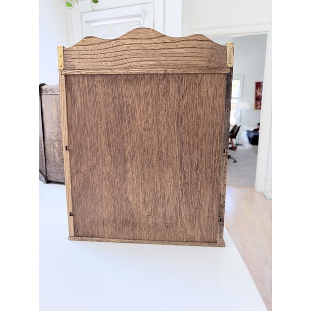 Late 19th Century Late 19th Century Victorian Oak Spindle-Door Wall Cabinet — Barley-Twist Doors, Two Drawers, Hanging Display Case For Sale - Image 5 of 5
