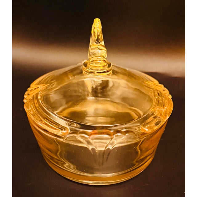 A quintessential example of American 'Elegant Glass,' this Heisey Empress covered dish is rendered in the sought-after...