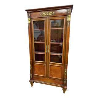 Small Empire-Style Walnut Bookcase, 1930 For Sale