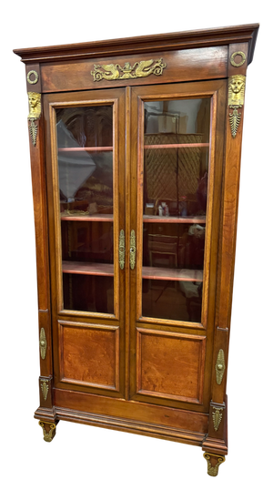 Small Empire-Style Walnut Bookcase, 1930