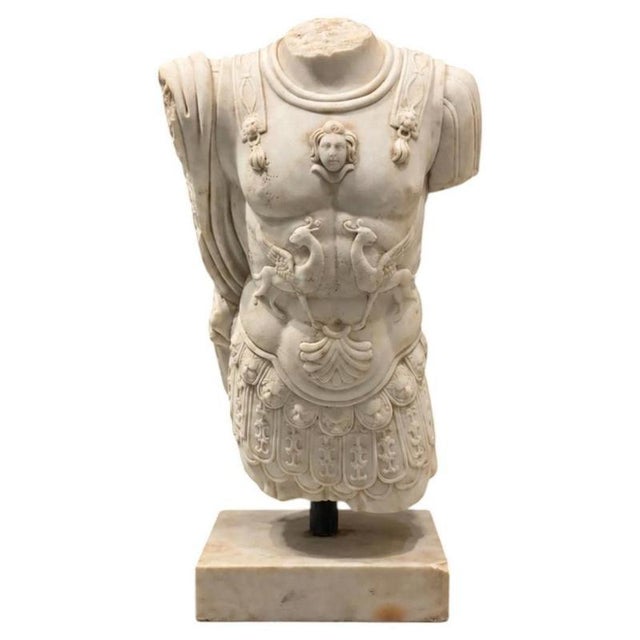 Italian School, Male Bust, 19th Century, Marble For Sale - Image 6 of 6