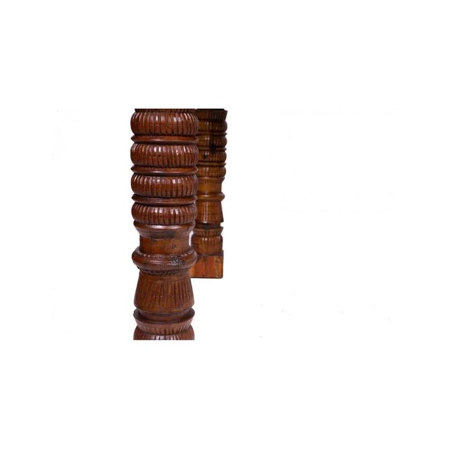 Hand-Carved Wooden Desk For Sale - Image 6 of 9