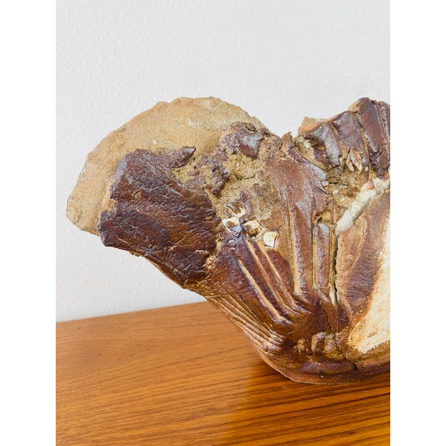 Vintage Rustic Stoneware Art Pottery Vessel Vase Boho Style For Sale - Image 9 of 10