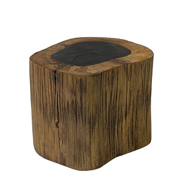 Contemporary 5" Natural Brown Wood Irregular Round Shape Table Top Stand Riser For Sale - Image 3 of 6