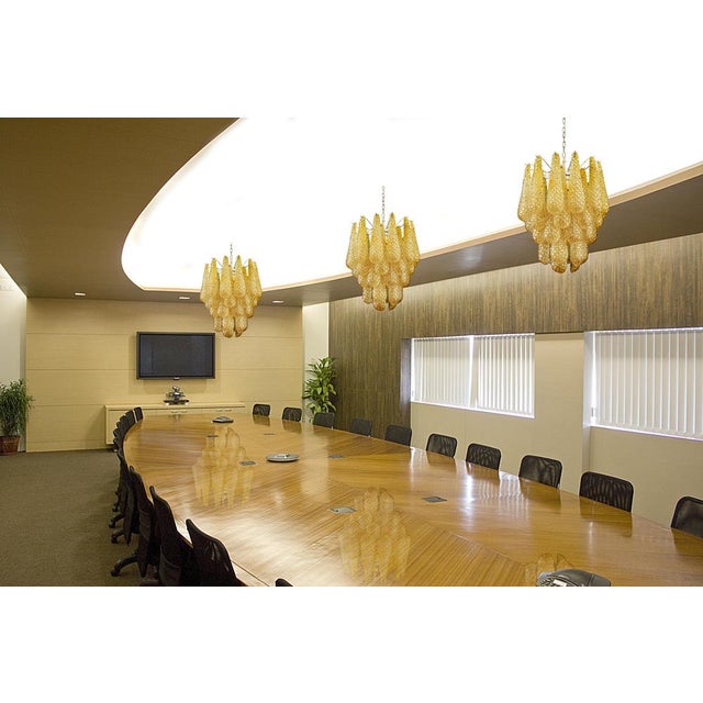 Italian Amber Crystal Chandeliers, Murano, Set of 2 For Sale - Image 10 of 18