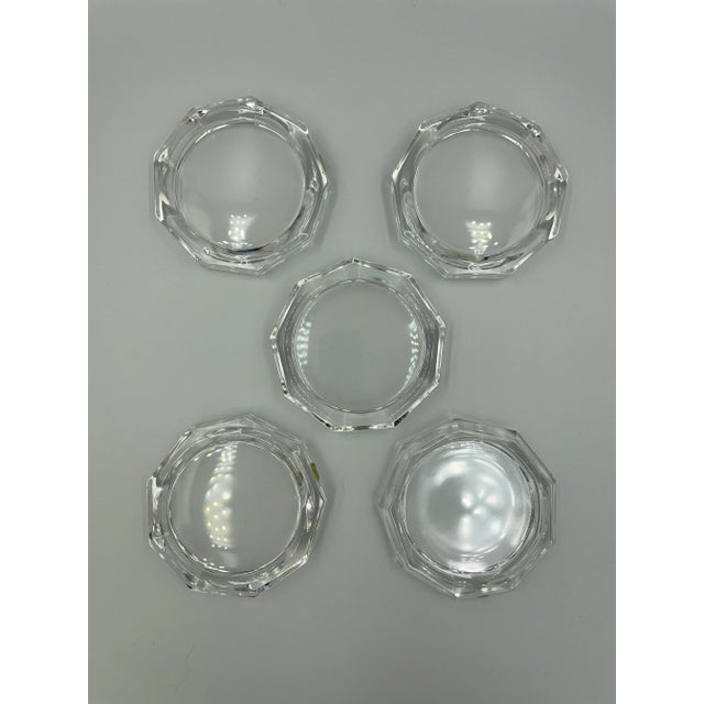 Vintage Nonagon-Shaped German Crystal Coasters - Set of 5 For Sale - Image 10 of 10