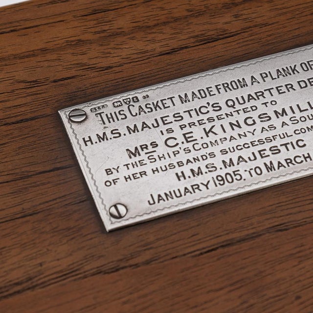 20th Century British Silver & Wood h.m.s Majestic Box, 1905 For Sale - Image 15 of 18