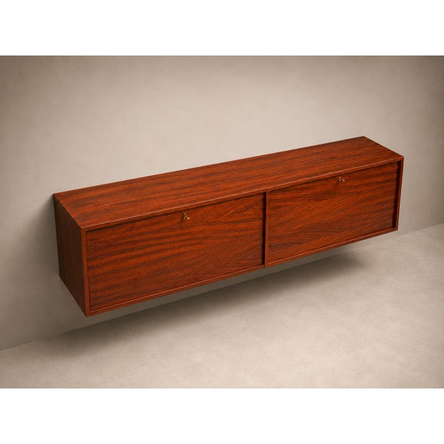 Brazilian Modern Floating Bar / Sideboard in Hardwood by Carlo Hauner, 1950s For Sale - Image 12 of 18