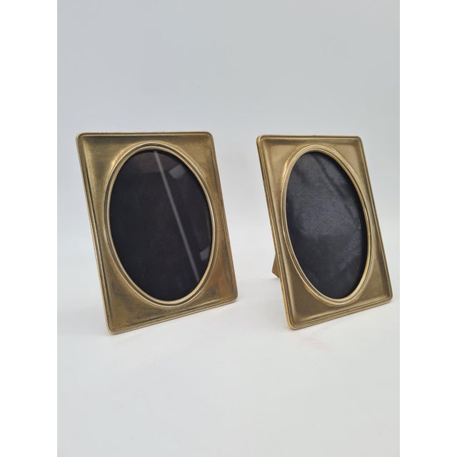 1940s Vintage Brass Picture Frames, 1940s, Set of 2 For Sale - Image 5 of 12